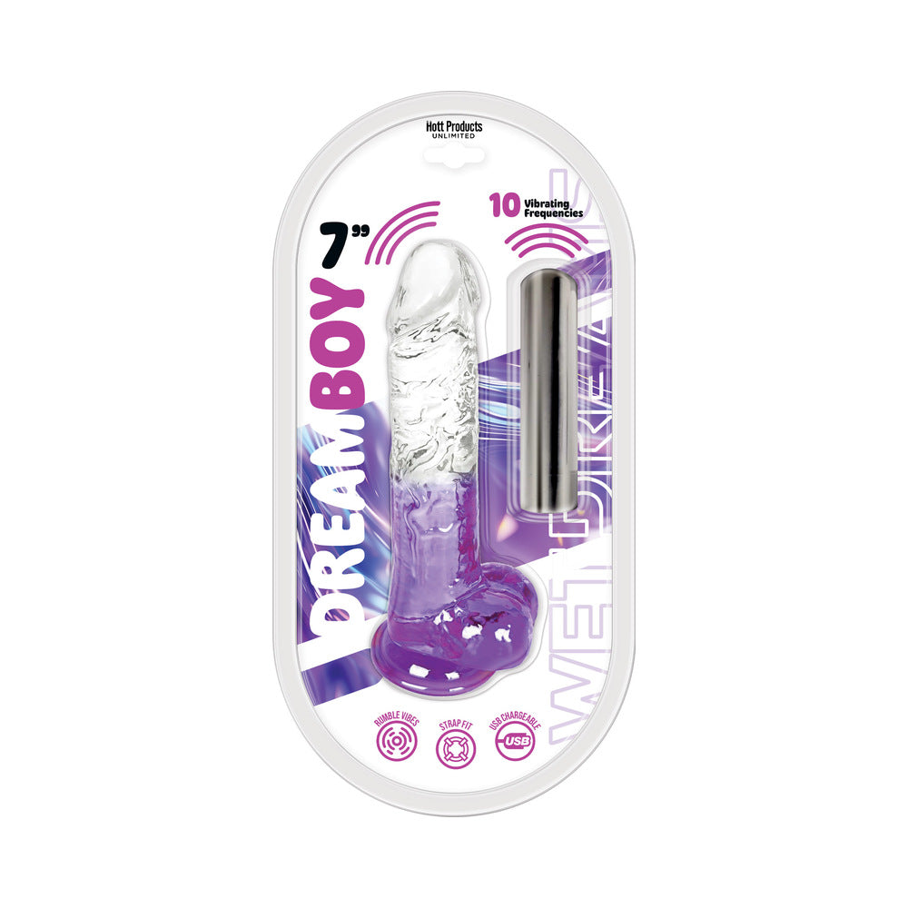Vibrating Dream Boy Jelly Dildo 7-Inch